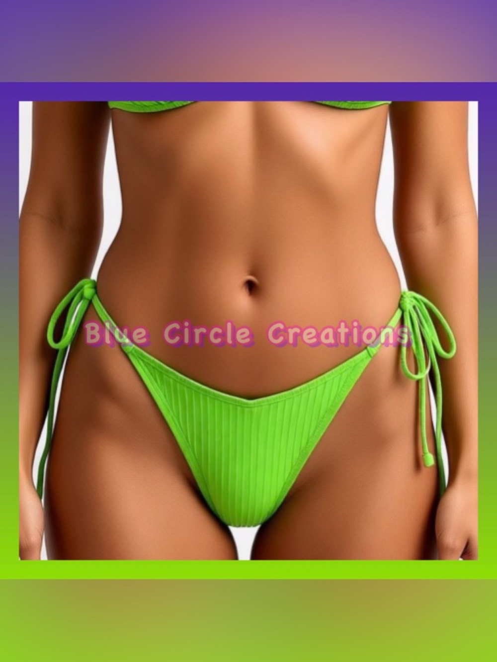 Xhilaration Neon Green String Bikini Swim Bottoms
•Size Medium